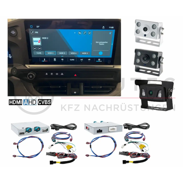 Nachrüstsatz Rückfahrkamera inkl. Anschlussinterface für VW T7 Transporter Pritsche und Doppelkabine (Inbetriebnahme ohne Codierung möglich)