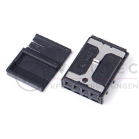 Stekker plat contacthuis 4-polig met contactvergrendeling...