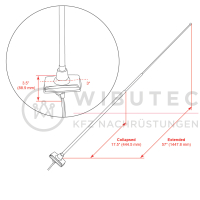RETROSOUND Antenne für den 1965-85 Ford, Teleskop, eckiger Fuss