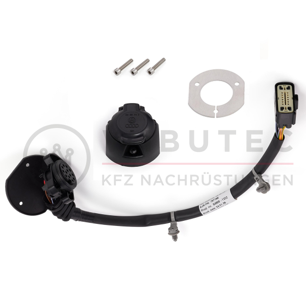 Wiring harness with 13-pin socket for detachable towbar VW T7 Transporter type TV with PR number 1D7