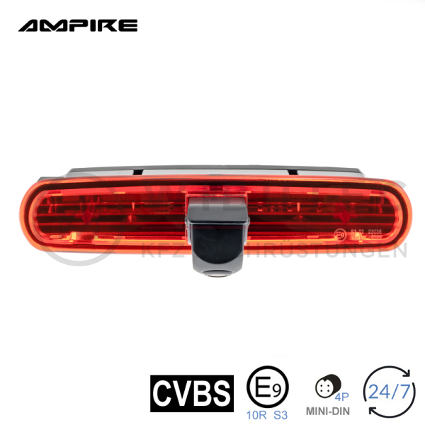 AMPIRE achteruitkijkcamera, FIAT Doblo 2, OPEL Combo D (met vleugeldeuren)