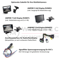 AMPIRE Rückfahrkamera für FIAT Doblo 2, OPEL...
