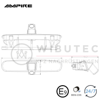 AMPIRE achteruitkijkcamera, FIAT Doblo 2, OPEL Combo D (met vleugeldeuren)