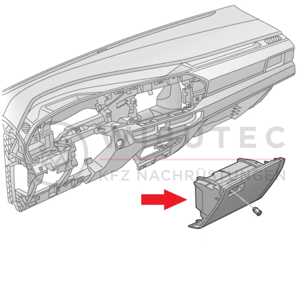 VW Caddy SB Glove Compartment Retrofit Kit for Vehicles with Storage Compartment