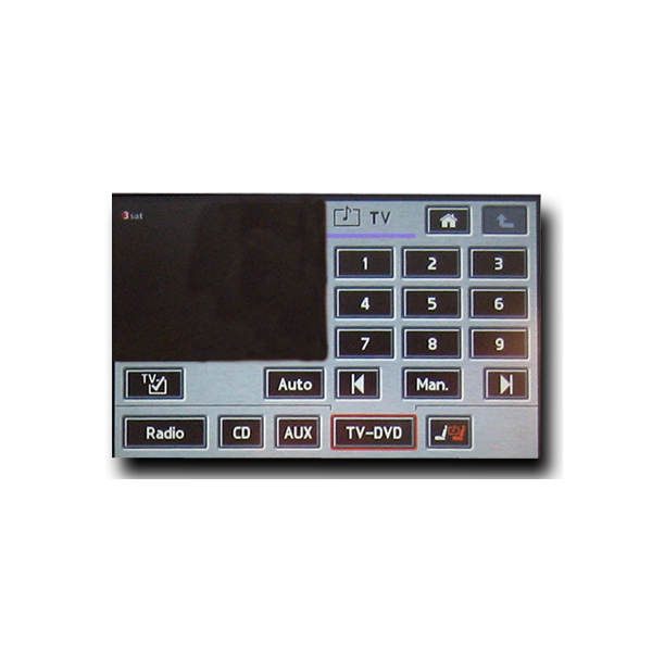 Interfaccia multimediale per navigazione touchscreen Land Rover (1a generazione) incluso ingresso per telecamera di retromarcia + TV-Free (1x AV IN)