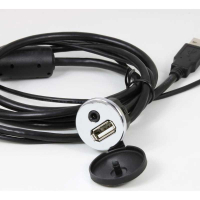 RETROSOUND USB inbouwdoos met 3,5 mm jackplug, chroom