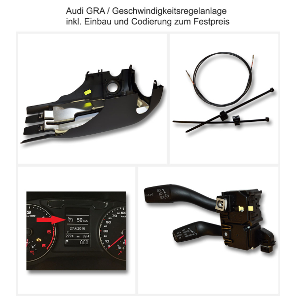 Nachrüstung Original Audi GRA / Tempomat im Audi A3 8P + 8PA + Cabrio