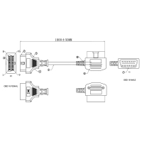 AMPIRE OBD-verlengkabel, 1m