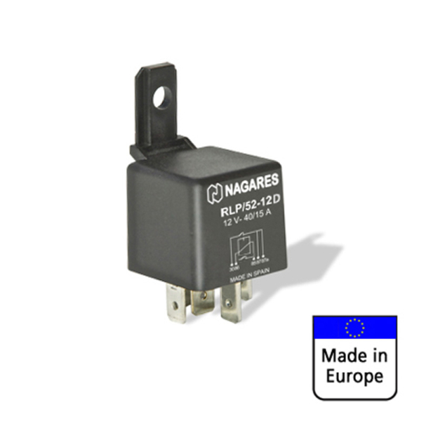 MAHLE relais 40 amp met beveiligingsdiode, 12 volt (Nagares RLP-52-12D)