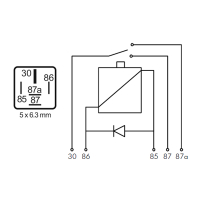 MAHLE relais 40 amp met beveiligingsdiode, 12 volt...