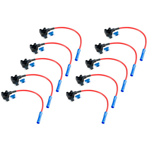 AMPIRE zekeringkraan voor low-profile minischaar inclusief 10A zekering (ACN), set van 10