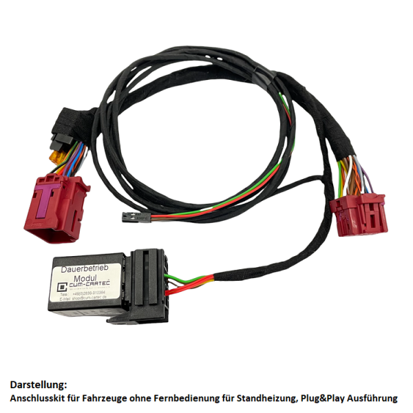 Predisposto per veicoli sprovvisti di telecomando per riscaldamento autonomo (connessione Plug&Play sotto il sedile conducente)